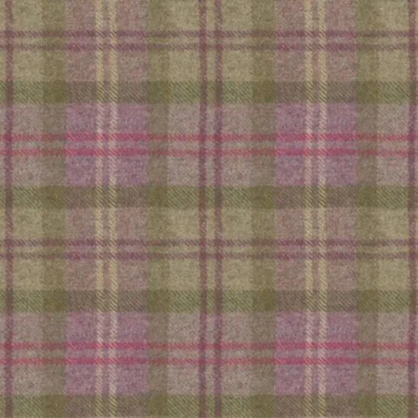Oban Plaid Fabric - Purple Dawn by purple checked woolen fabric from Art of the Loom