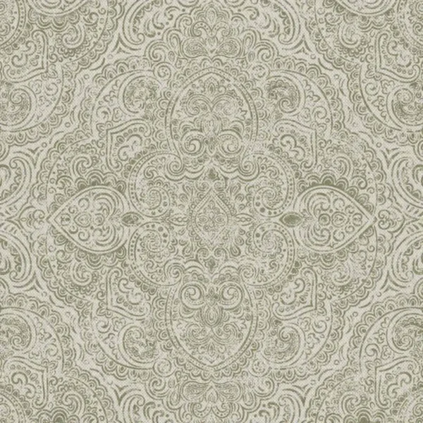 Pambadum Fabric - Colour 5 by green traditional printed fabric from Art of the Loom