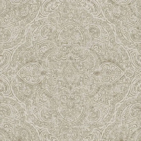 Pambadum Fabric - Colour 6 by brown traditional printed fabric from Art of the Loom