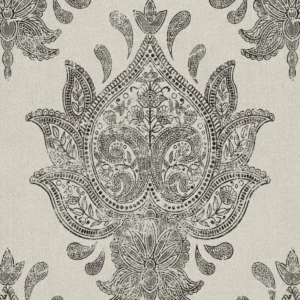 black-grey traditional printed fabric from Art of the Loom