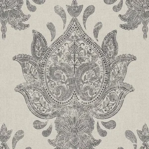 black-grey traditional printed fabric from Art of the Loom