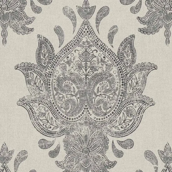 black-grey traditional printed fabric from Art of the Loom
