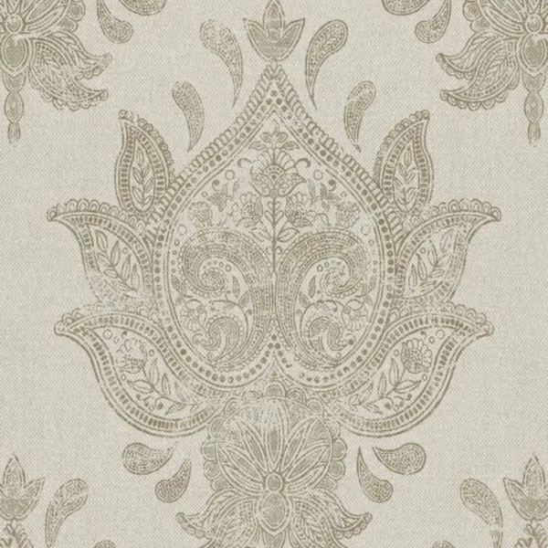 Pambar Fabric - Colour 6 by brown traditional printed fabric from Art of the Loom