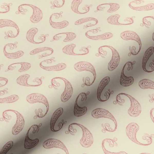 Penny Fabric - Bordeaux by red botanical cotton fabric from Art of the Loom