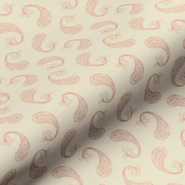 Penny Fabric - Coral by pink botanical cotton fabric from Art of the Loom