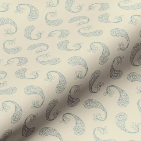 blue botanical cotton fabric from Art of the Loom