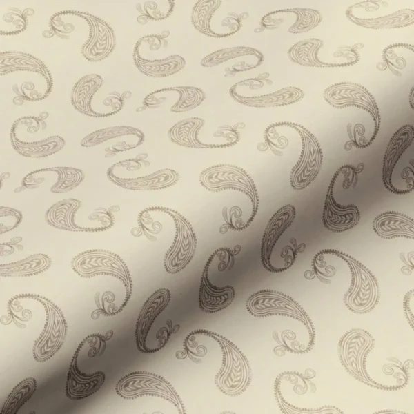 Penny Fabric - Mink by neutral botanical cotton fabric from Art of the Loom