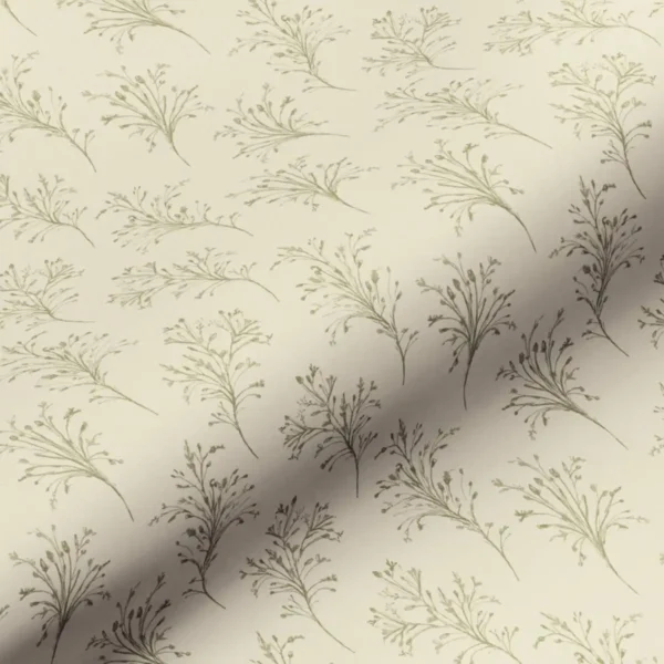 Sarah Fabric - Combat by black-grey botanical cotton fabric from Art of the Loom