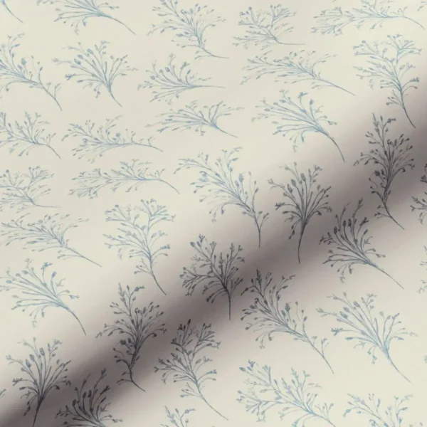 blue botanical cotton fabric from Art of the Loom