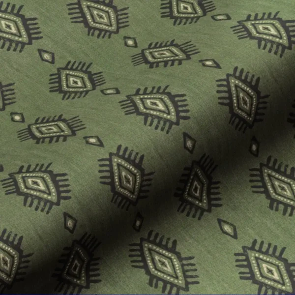 green animal linen fabric from Art of the Loom