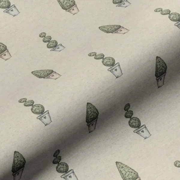 Topiary Fabric - Linen by multicolour botanical cotton fabric from Art of the Loom