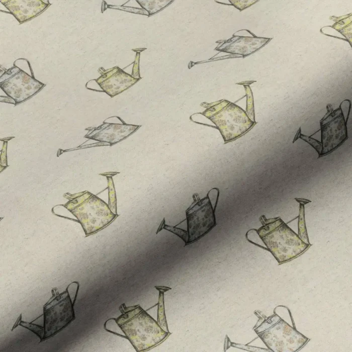 Watering Can Fabric - Linen swatch