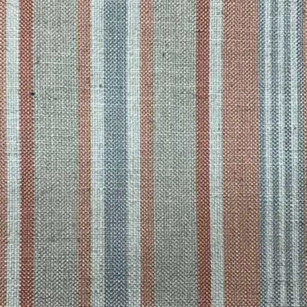 Whitendale Fabric - Pumpkin by multicolour striped woven fabric from Art of the Loom