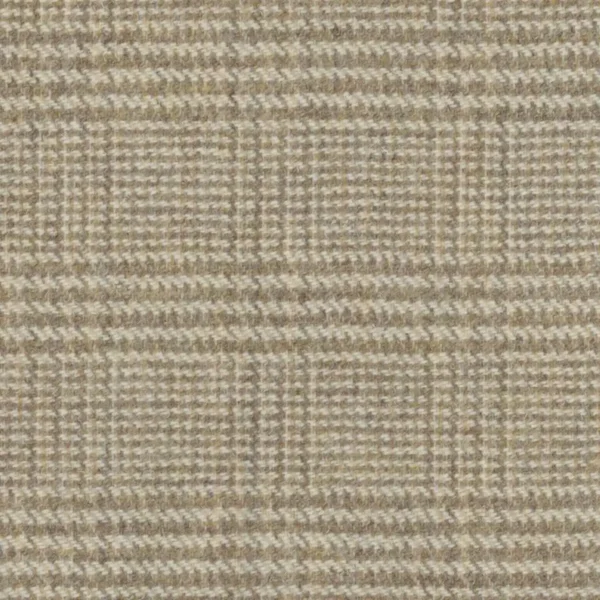 Demdike Check Fabric - Caramel Cream by neutral checked woolen fabric from Art of the Loom