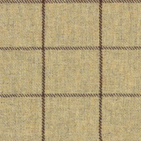 Elizabeth Windowpane Fabric - Fawn Brown by neutral checked woolen fabric from Art of the Loom