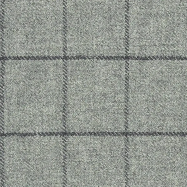 Elizabeth Windowpane Fabric - Grey / Black by black-grey checked woolen fabric from Art of the Loom