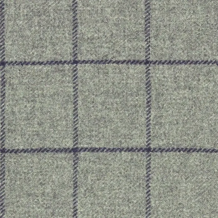 Elizabeth Windowpane Fabric - Grey / Navy swatch