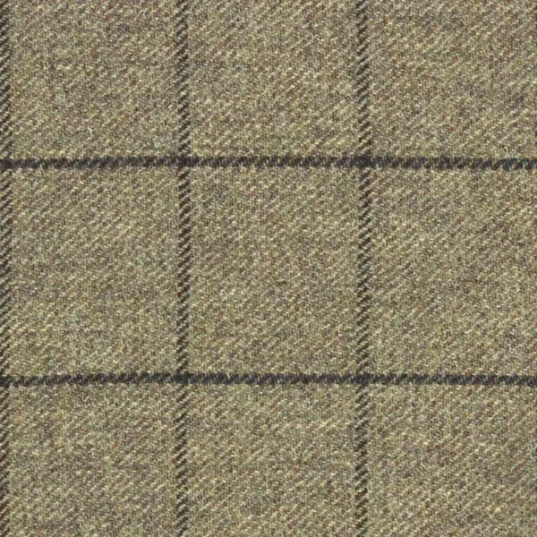 Elizabeth Windowpane Fabric - Stone by neutral checked woolen fabric from Art of the Loom