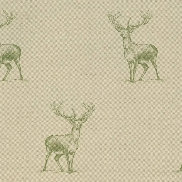 Stewart Fabric - Laurel by green animal woven fabric from Art of the Loom