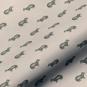 black-grey animal linen fabric from Art of the Loom