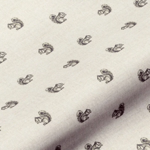 Cyril Fabric - Black / Natural by black-grey animal cotton fabric from Art of the Loom