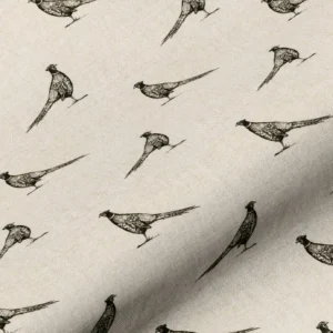 black-grey animal linen fabric from Art of the Loom