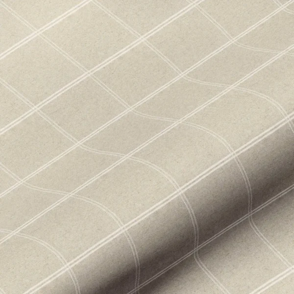 Galway Check Fabric - Natural by neutral checked cotton fabric from Art of the Loom