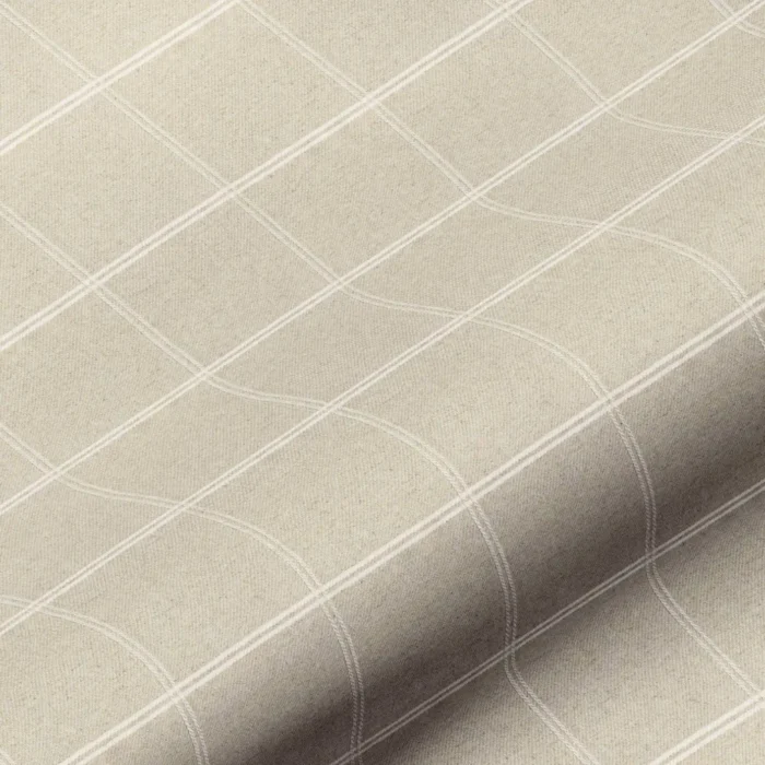 Galway Check Fabric - Natural swatch