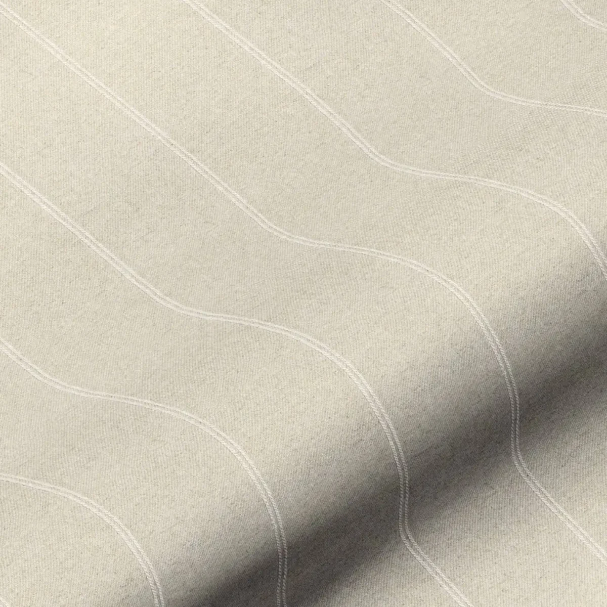 Galway Stripe Fabric - Natural by neutral striped cotton fabric from Art of the Loom
