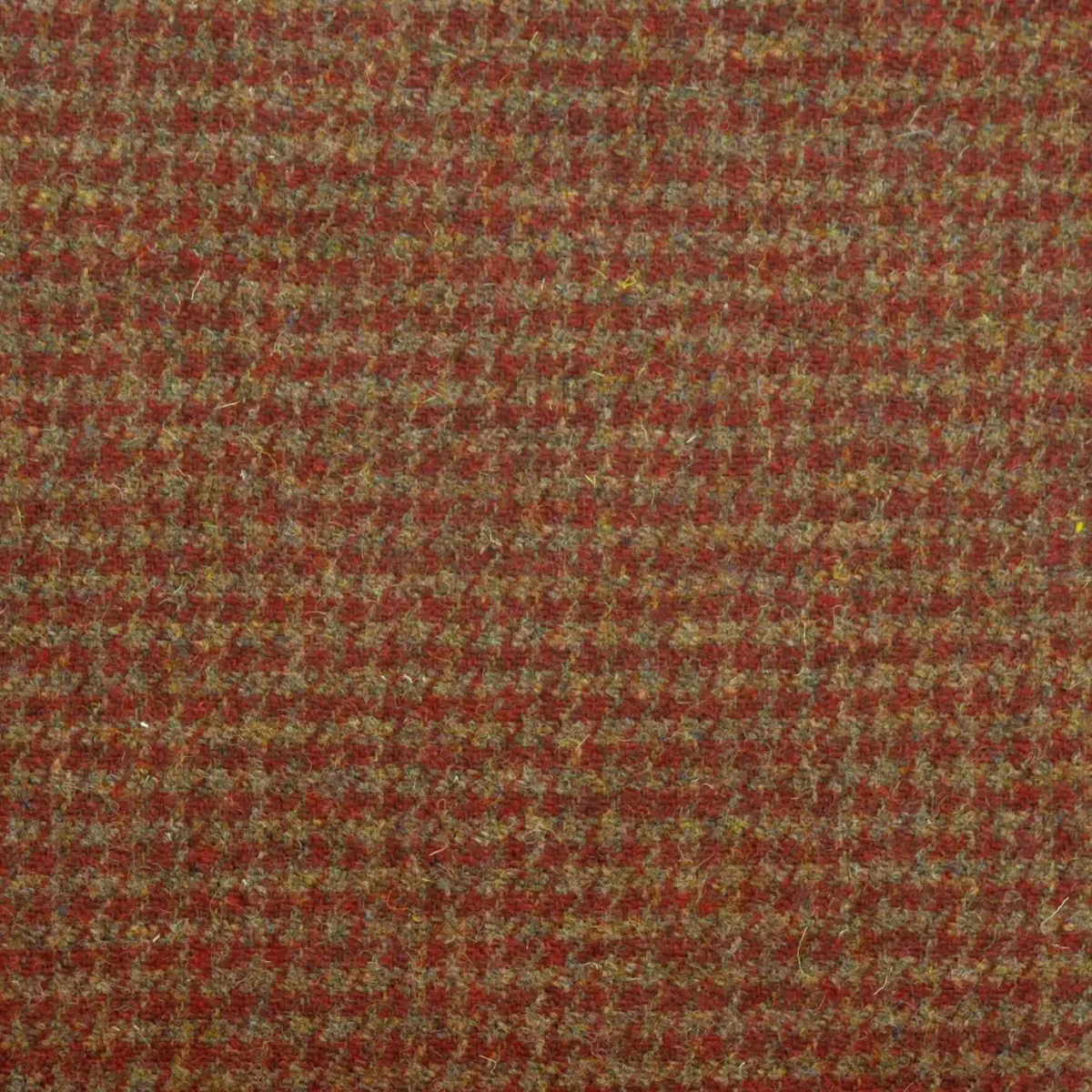 Houndstooth Fabric - Burnt Umber by red checked woolen fabric from Art of the Loom