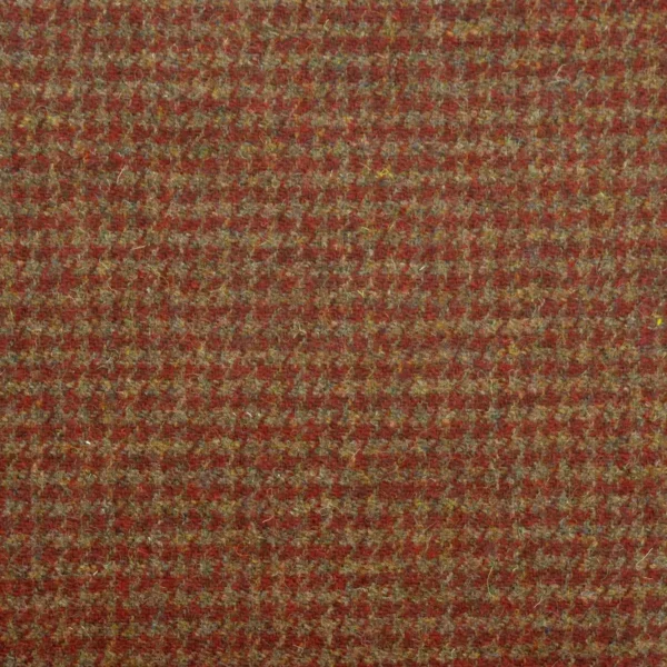 Houndstooth Fabric - Burnt Umber by red checked woolen fabric from Art of the Loom