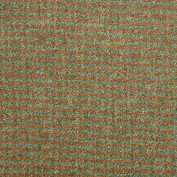 Houndstooth Fabric - Mountain Bracken by green checked woolen fabric from Art of the Loom