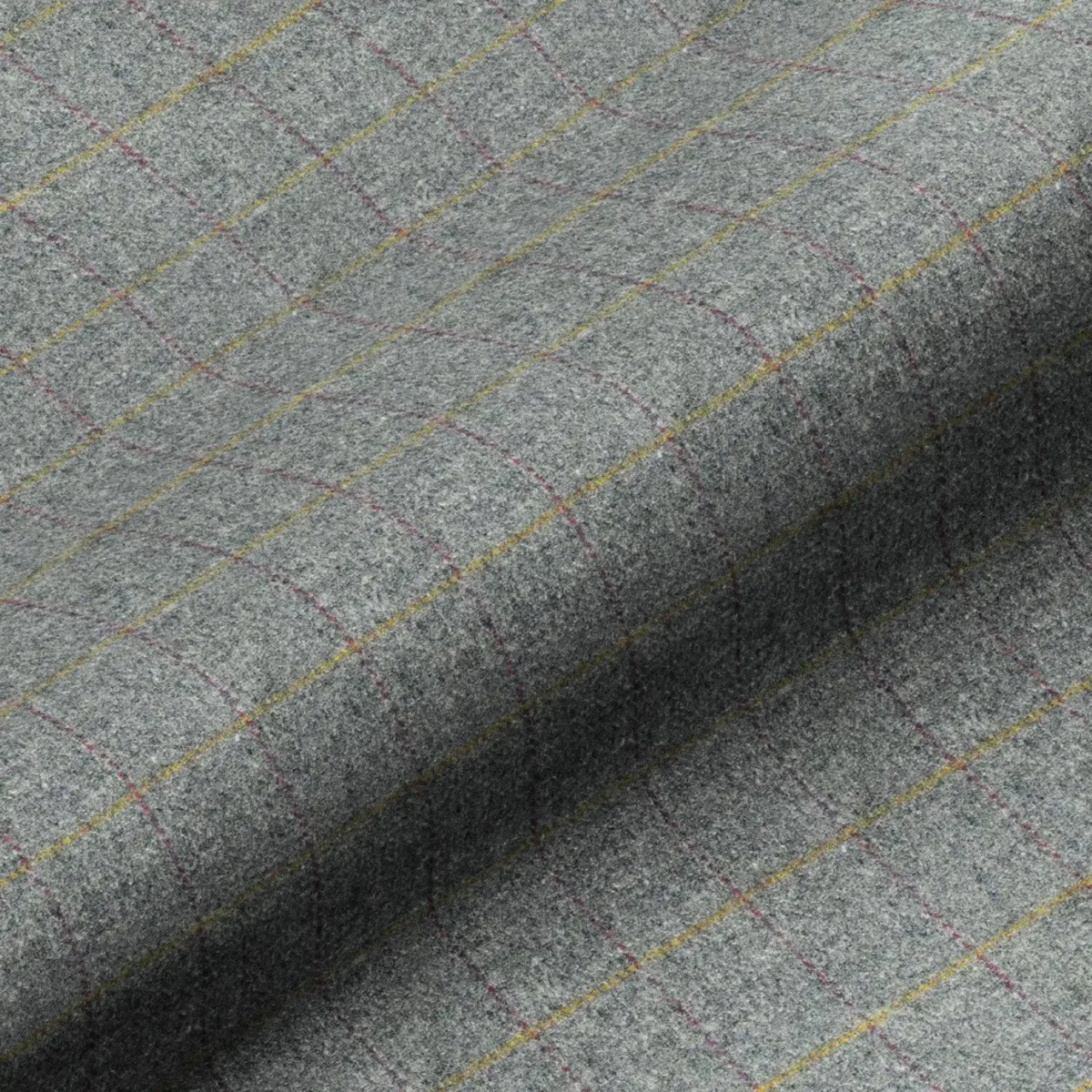 Huntsman Check Fabric - Slate Grey by black-grey checked woolen fabric from Art of the Loom