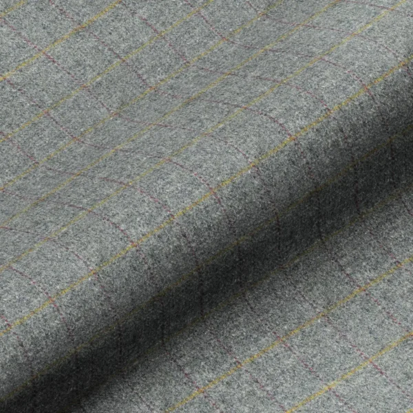 Huntsman Check Fabric - Slate Grey by black-grey checked woolen fabric from Art of the Loom