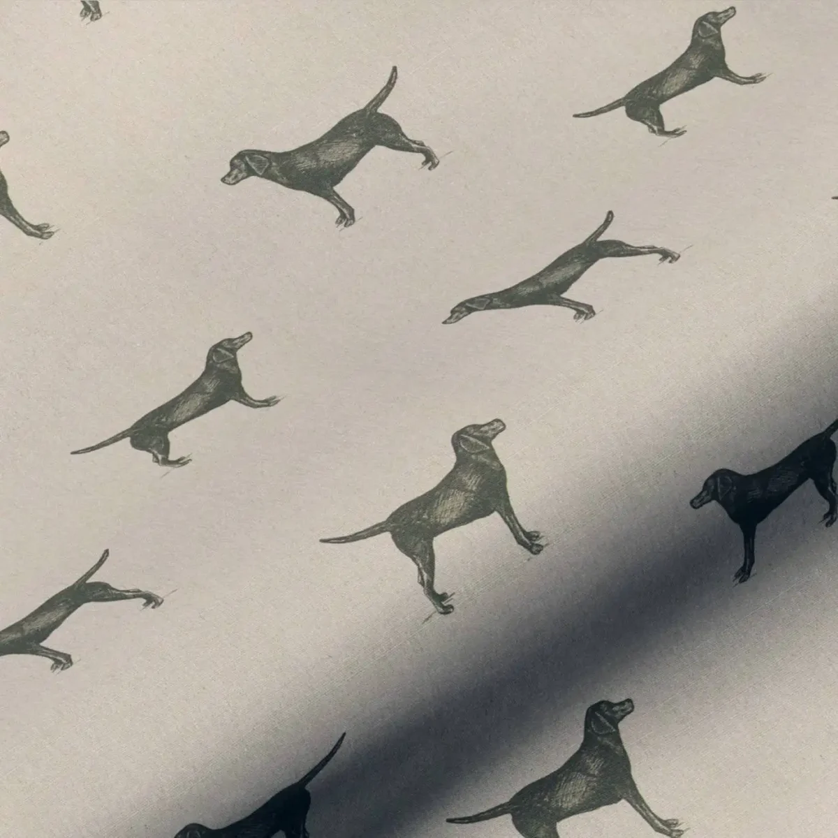 black-grey animal linen fabric from Art of the Loom