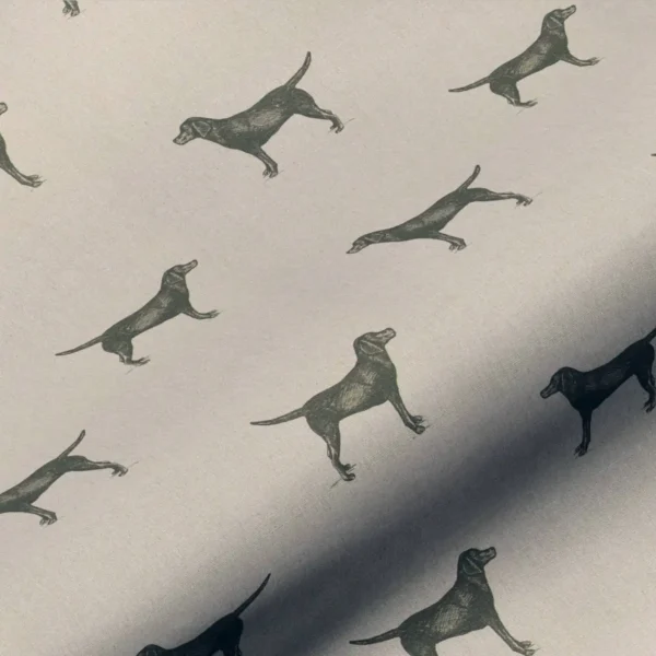 black-grey animal linen fabric from Art of the Loom