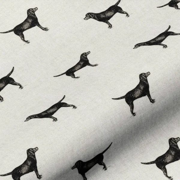 Lucy Labrador Fabric - Black / Natural by black labrador material