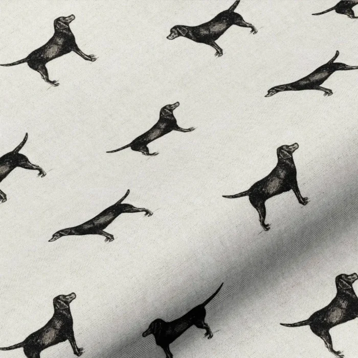 Lucy Labrador Fabric - Black / Natural swatch