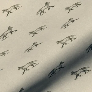 black-grey animal linen fabric from Art of the Loom