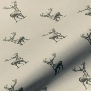 black-grey animal linen fabric from Art of the Loom