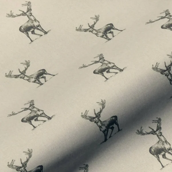 black-grey animal linen fabric from Art of the Loom