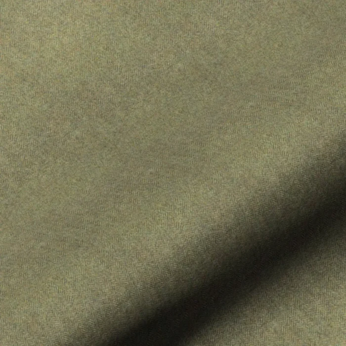 Wool Herringbone Fabric - Moss swatch