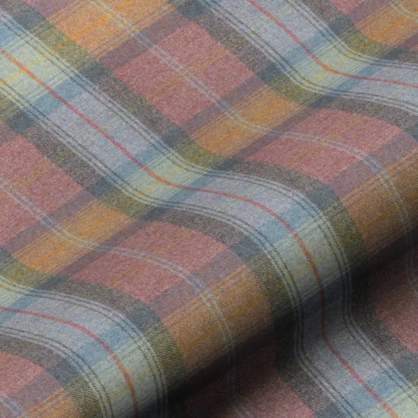 blue wool plaid fabric