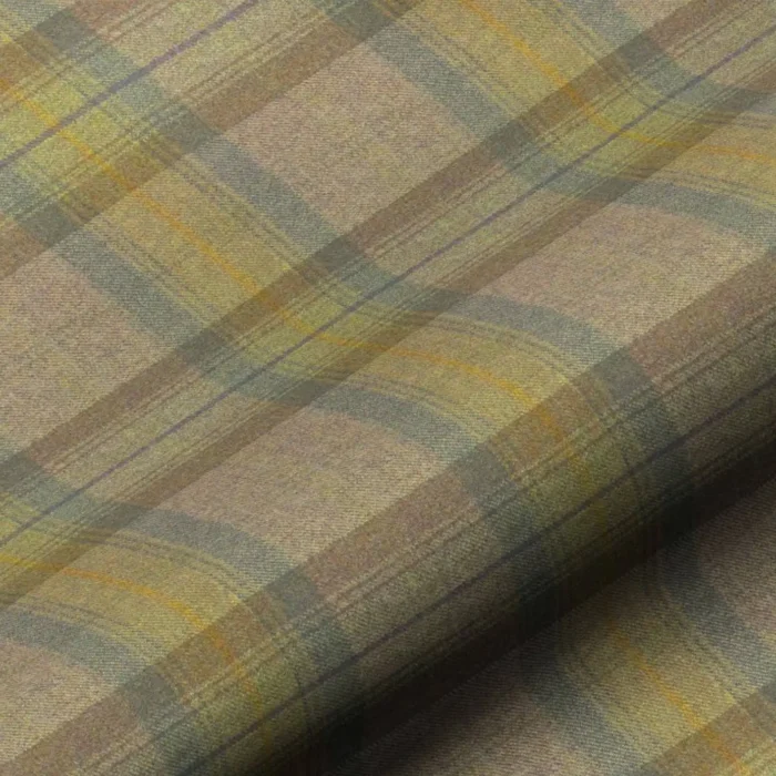 Wool Plaid Fabric - Olive Grove swatch