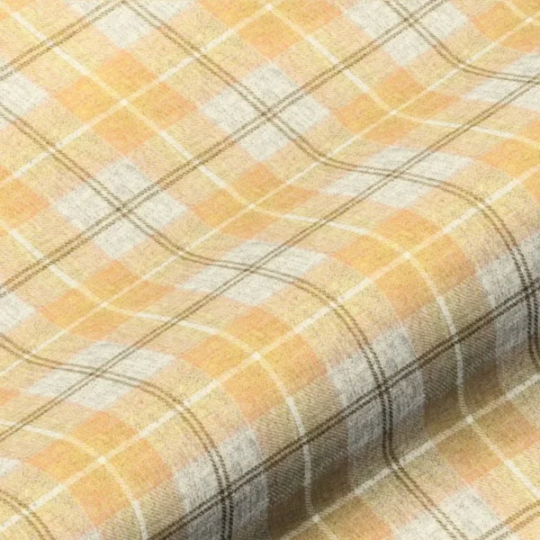 Wool Plaid Fabric - Penzance by yellow checked woolen fabric from Art of the Loom