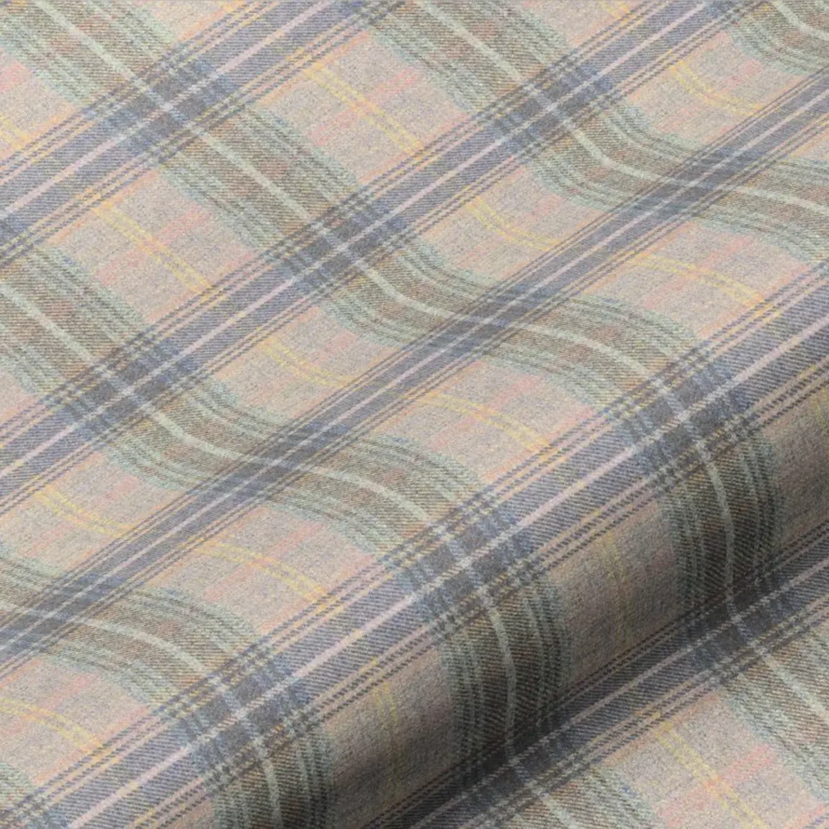 blue checked woolen fabric from Art of the Loom