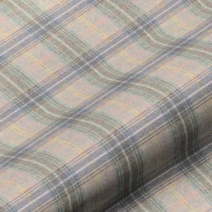 blue checked woolen fabric from Art of the Loom
