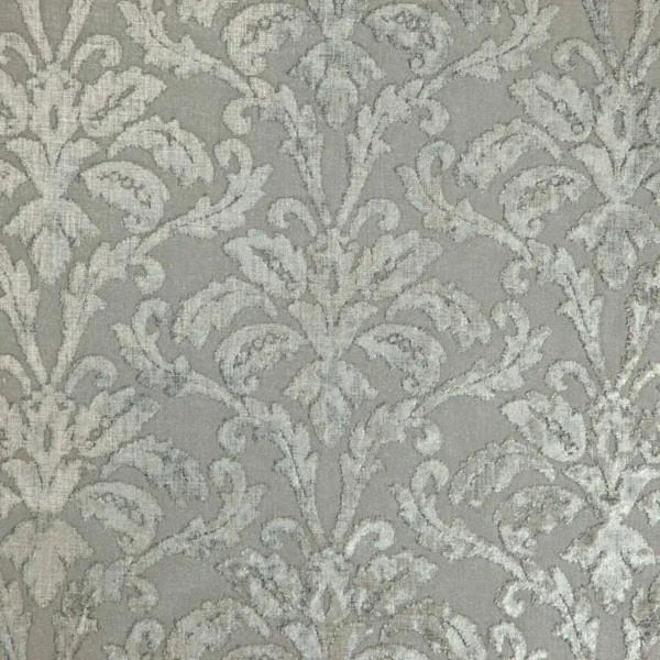 black-grey botanical jacquard fabric from Wemyss
