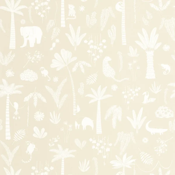 Poetic Jungle Wallpaper - Lin by neutral children's wallpaper from casadeco