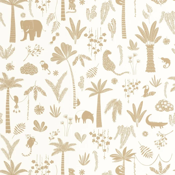Poetic Jungle Wallpaper - Camel swatch